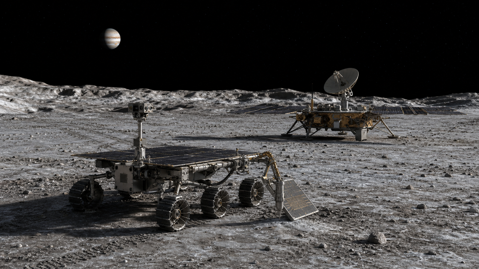 CA.R.I.E. rover and communications lander operating on Callisto