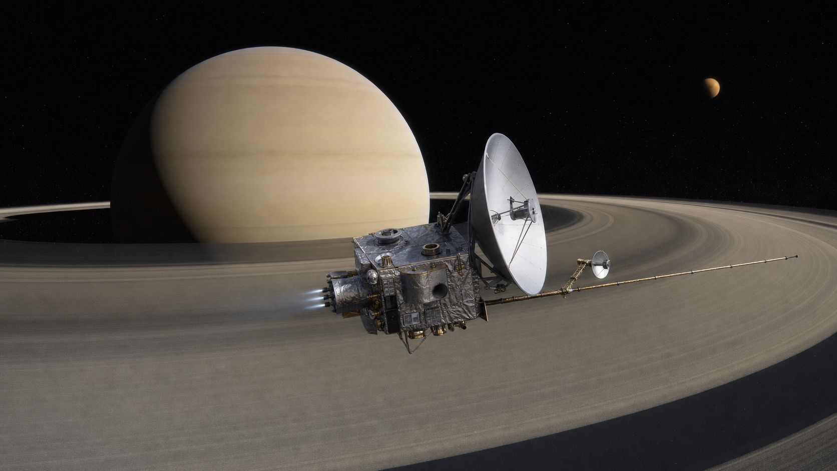 S.C.O.T.I. spacecraft concept operating above Saturn's rings